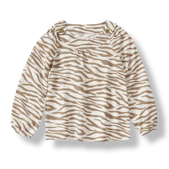 Gymboree Girls Blouse Size 10 Right Meow Tiger Stripes Striped Top Rayon NEW - Picture 1 of 5